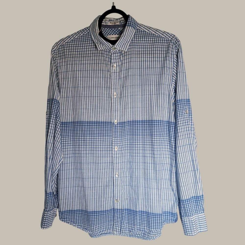 Calvin Klein - Blue / White Stripes - 100% Cotton small